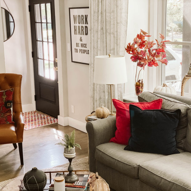 living room with fireplace