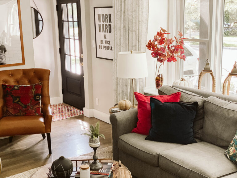 living room with fireplace