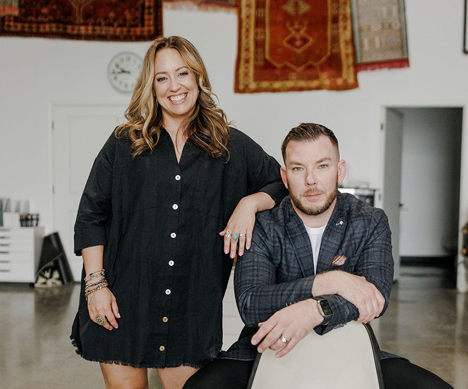 Danielle, lead interior designer, and Michael, general contractor, from Clark + Aldine, experts in creating custom interiors and home remodels.